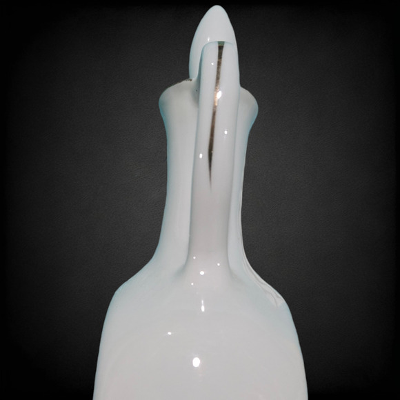 1950s Vintage Porcelain Decanter Floral Gold Trim Cork Stopper Mid-Century Cruet - Picture 9 of 16